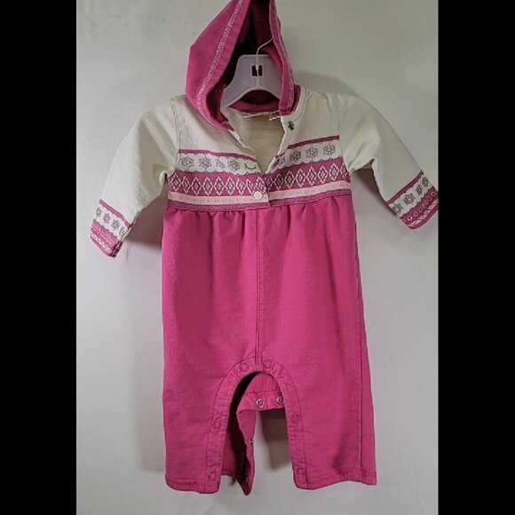 Baby Connection Hooded Onesie in Pink and White Size 3-6 MO - Picture 1 of 2